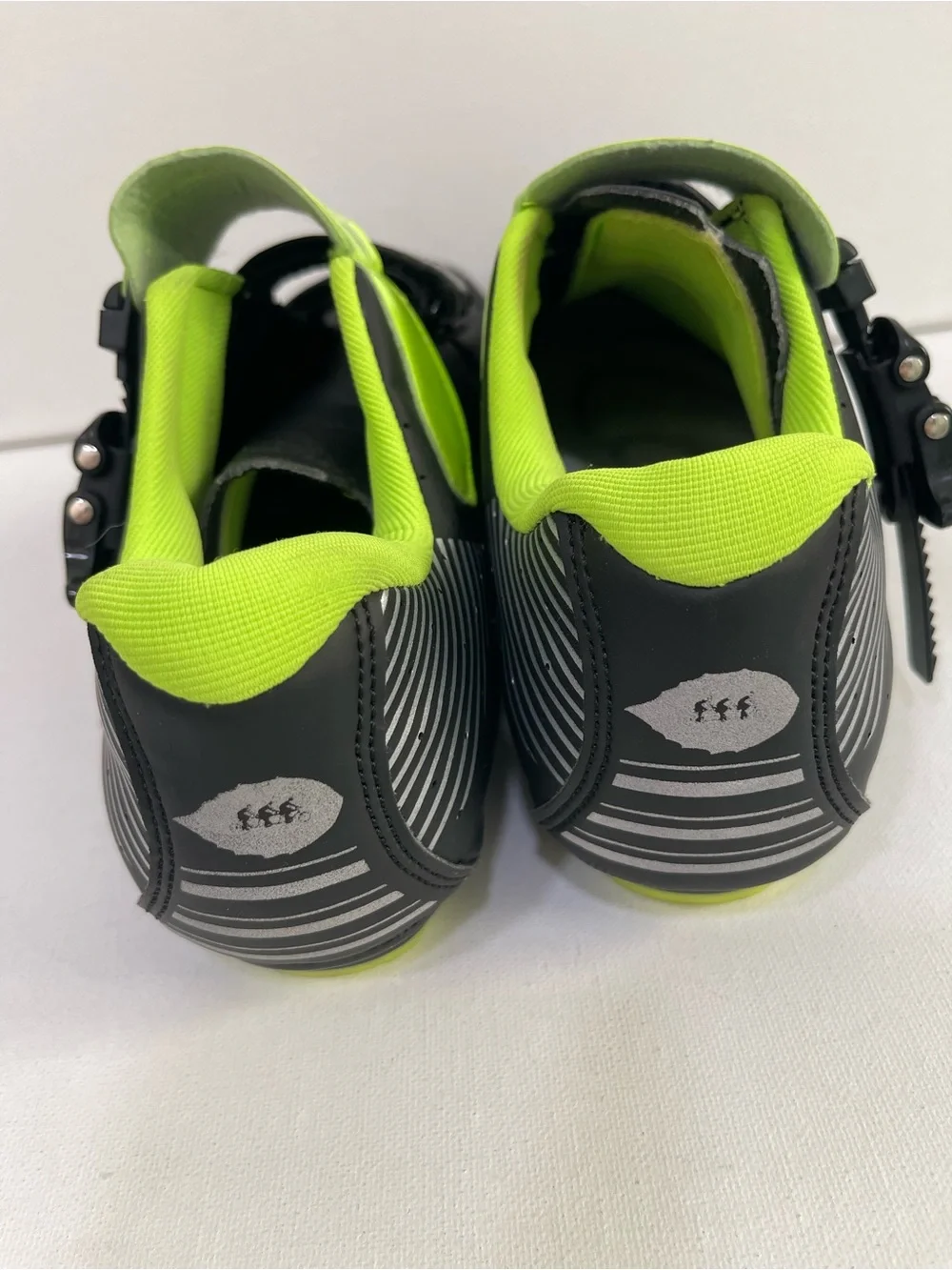 Kids Sport Cycling Sneakers - Black with Neon Green